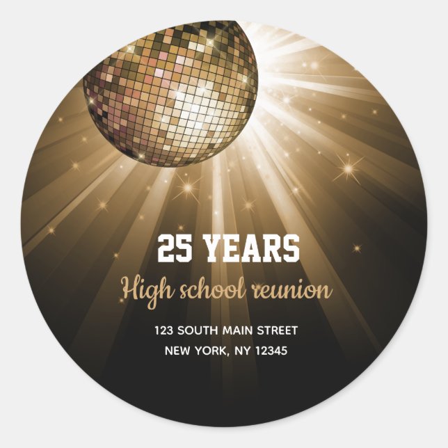 Sticker Rond Boule d'or Disco (Devant)