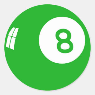 Sticker Rond Boule du vert 8 !