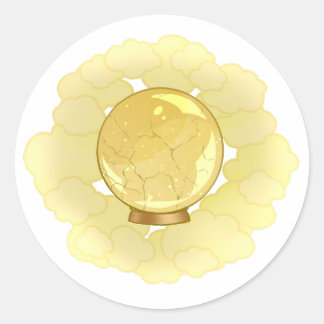 Sticker Rond Boule en cristal à craquage or élégant