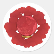 Boule en cristal recouvert de rouge rubis