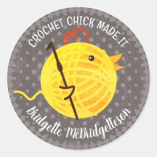 Sticker Rond Boule en fils de poussette Crochet fait à la main 