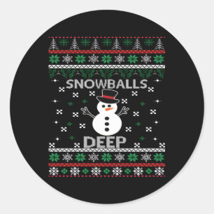 Sticker Rond Boules à neige profonde neige