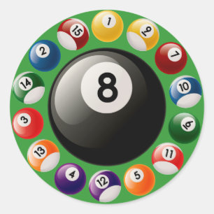 STICKER ROND BOULES DE BILLARDS