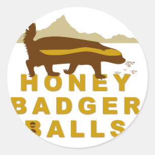 Sticker Rond Boules de blaireau de miel