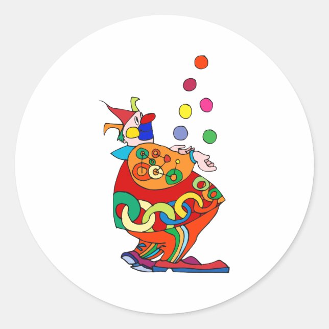 Sticker Rond Boules de clowns en train de se frotter (Devant)