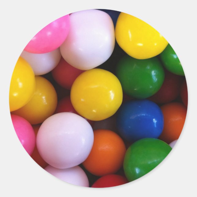 Sticker Rond Boules de gomme arc-en-ciel (Devant)