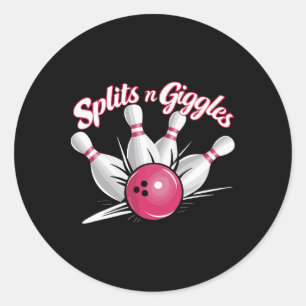 Sticker Rond Boules N Giggles Funny Bowling Bowling Bowling Bal