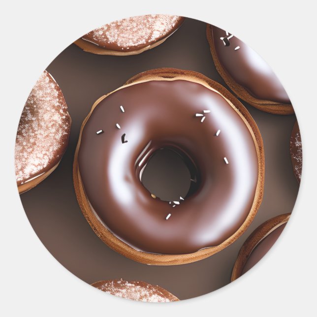 Sticker Rond Boulettes de chocolat avec arrosage (Devant)