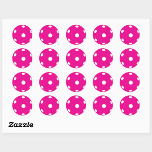 Sticker Rond Boulettes roses classiques rondes