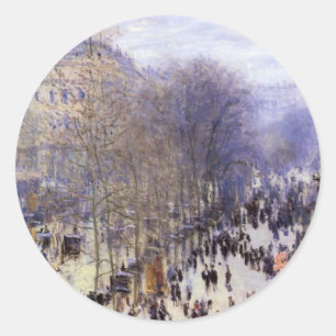 Sticker Rond Boulevard des Capucines de Claude Monet, Beaux-art