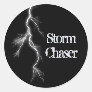 Sticker Rond Boulon de foudre, chasseur de tempête