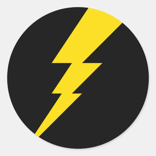 Sticker Rond Boulon de foudre jaune (Devant)