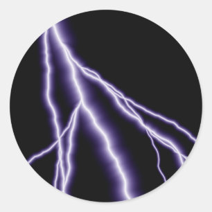 Sticker Rond Boulon de foudre violet