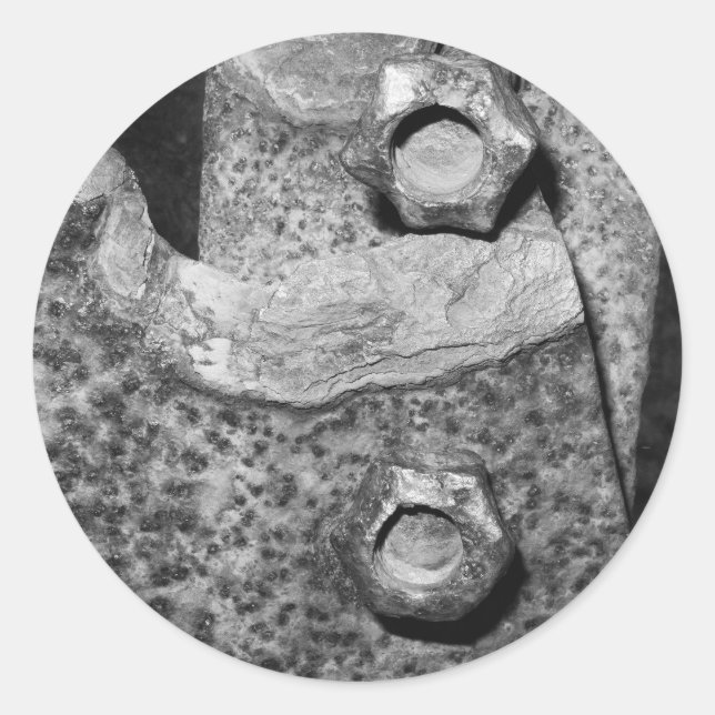 Sticker Rond Boulons et vis rouillés (Devant)