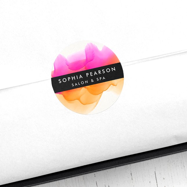 Sticker Rond Boulot d'aquarelle moderne (Créateur téléchargé)