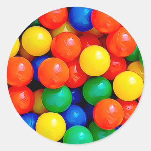 Sticker Rond Bouncy Balls Anniversaire