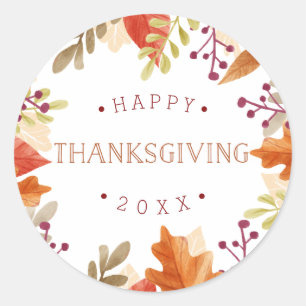 Sticker Rond Bounty d'automne BON THANKSGIVING