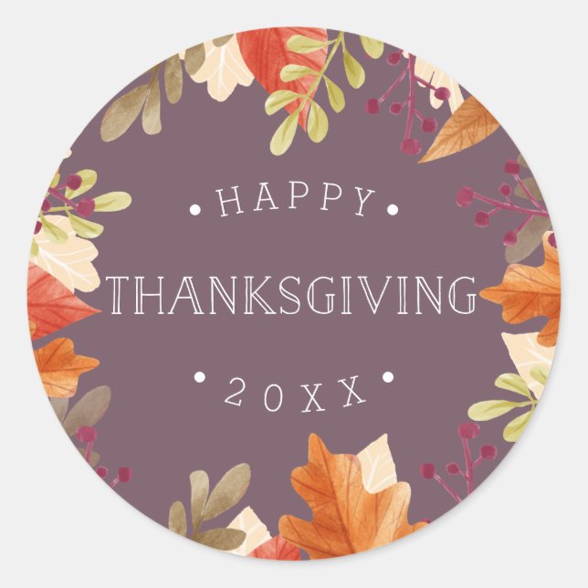 Sticker Rond Bounty d'automne | BON THANKSGIVING (Devant)