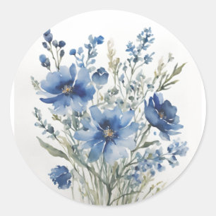 Sticker Rond Bouquet de fleurs aquarelle élégante