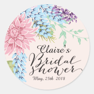 Sticker Rond Bouquet de printemps Fête des mariées personnalisé