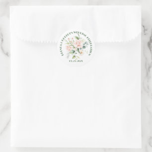 Sticker Rond Bouquet de roses rose pâle