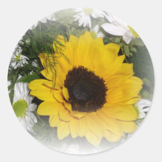 Sticker Rond bouquet de tournesol