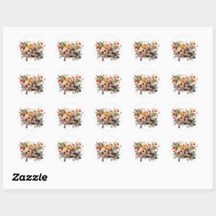 Sticker Rond Bouquet fleur sauvage Floral Belle