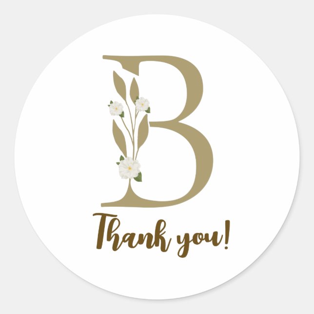 Sticker Rond  Bouquet floral blooming letter b (Devant)