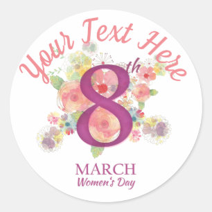 Sticker Rond Bouquet floral le jour de la femme internationale