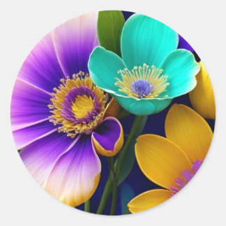 Sticker Rond Bouquet gai
