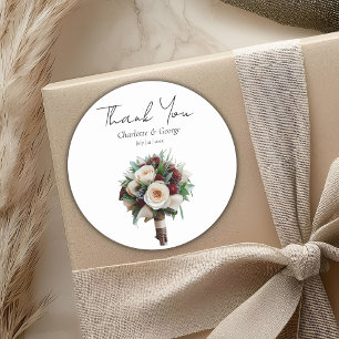 Sticker Rond Bouquet Mariage rustique Fleur mariage Faveurs