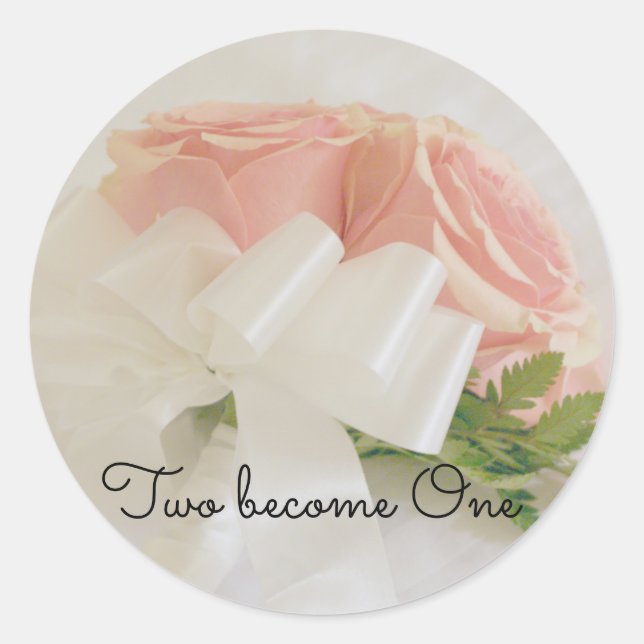 Sticker Rond Bouquet rose (Devant)