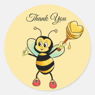 Sticker Rond Bourdon Heureux Merci