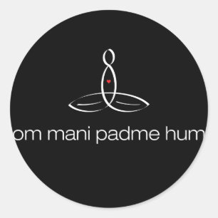 Sticker Rond Bourdonnement de l'OM Mani Padme - style régulier
