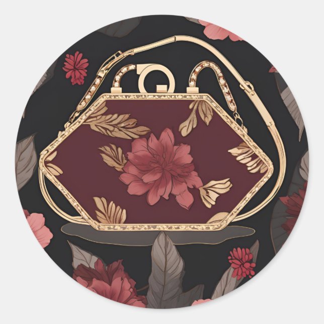 Sticker Rond Bourgogne Gold AI art (Devant)