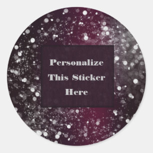 Sticker Rond Bourgogne lumières scintillantes argentées scintil