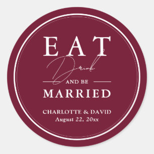 Sticker Rond Bourgogne Mange Boire Et Se Marier Mariage
