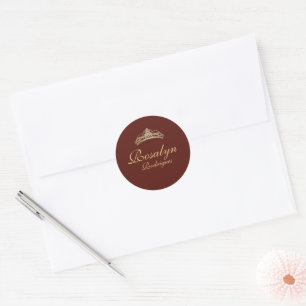 Sticker Rond Bourgogne rouge et luxe Quinceanera or