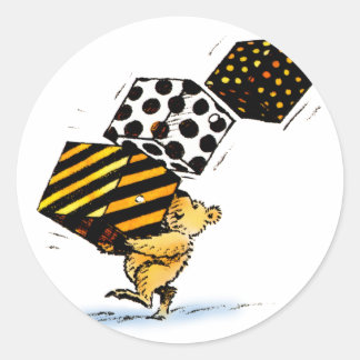 Sticker Rond Bours de Noël mignons