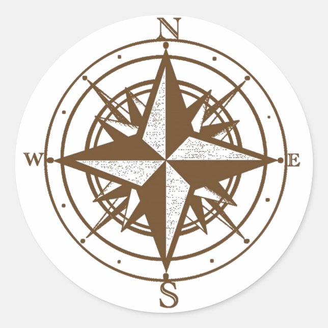 Sticker Rond Boussole ancienne (Devant)