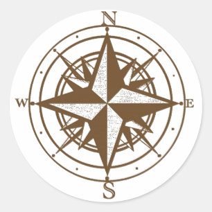 Sticker Rond Boussole ancienne