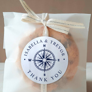Sticker Rond Boussole marine blanche   Merci de la marine