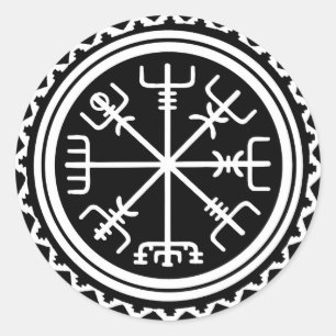 Sticker Rond Boussole Viking Vegvisir