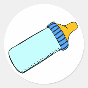 Sticker Rond Bouteille Bébé Bleue