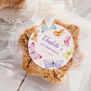 Sticker Rond Bouteille d'aquarelle 1er anniversaire