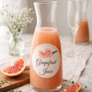 Sticker Rond Bouteille de Mimosa au jus de pamplemousse bar