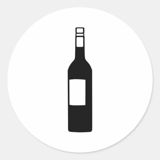 Sticker Rond Bouteille de vin (Devant)