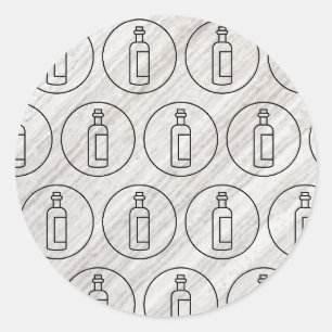 Sticker Rond bouteille de vin texture motif