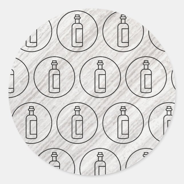 Sticker Rond bouteille de vin texture motif (Devant)
