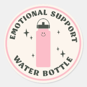 Sticker Rond Bouteille d'eau de support émotionnel